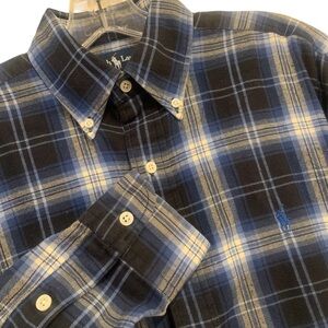 Polo Ralph Lauren Blaire Flannel Blue plaid Long Sleeve Button Up Men’s Small